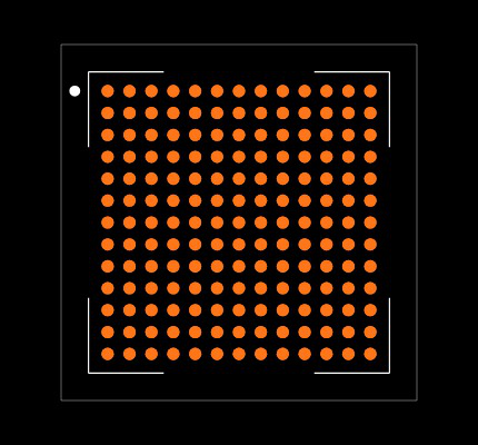 10M16SAU169I7G UBGA-169 package footprint and pinout diagram