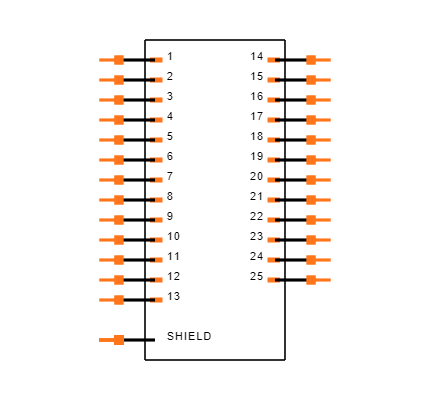 D25P24A4PA00LF Symbol