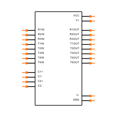 MAX207ECWG+T Symbol