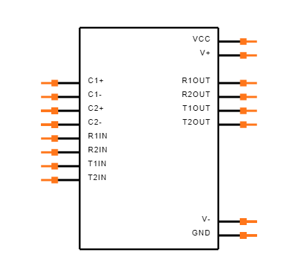 MAX233ACWP+G36 Symbol