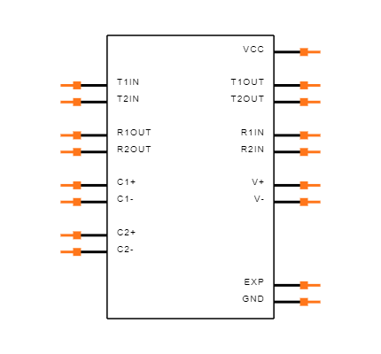 MAX3232EETE+T Symbol