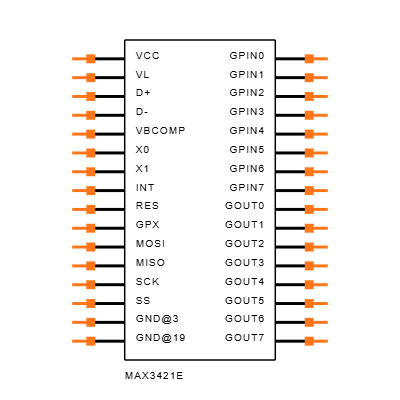 MAX3421E Symbol