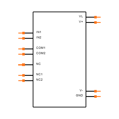MAX4580EAE+ Symbol