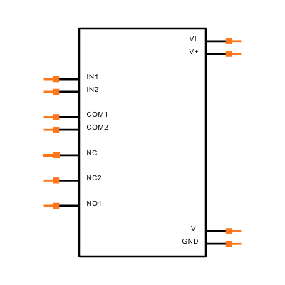MAX4609ESE+ Symbol