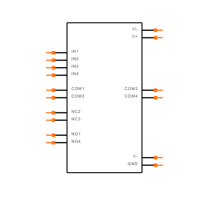 MAX4663EWE+ Symbol