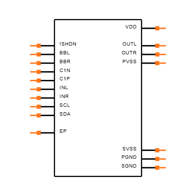 MAX9723DETE+ Symbol