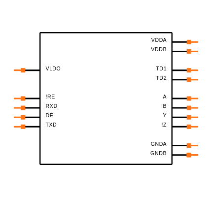 MAX14857GWE+T Symbol