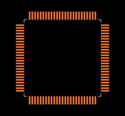 CY8C3866AXI-208 Footprint