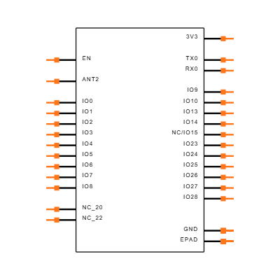 ESP32-C5-WROOM-1U-N8R8 Symbol