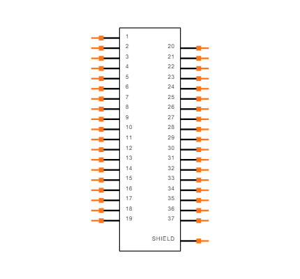 MDM-37SCBRP Symbol