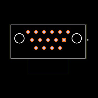 MDM-15PCBR Footprint