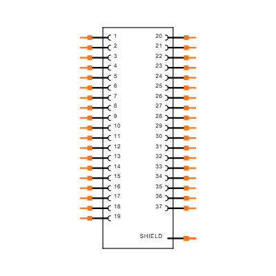 MDM-37SCBRP Symbol