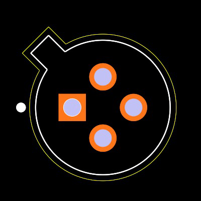 2N4351 TO-72 4L Footprint