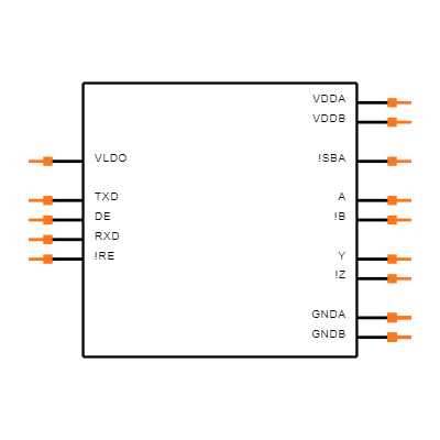 MAX14852GWE+T Symbol