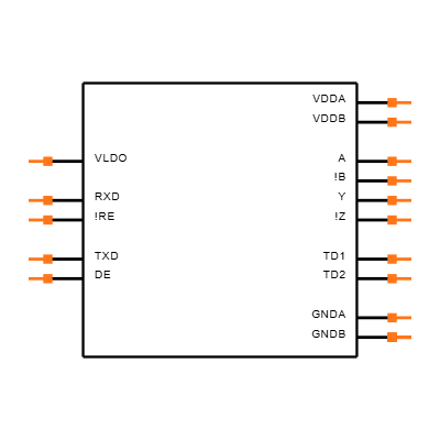 MAX14855GWE+T Symbol