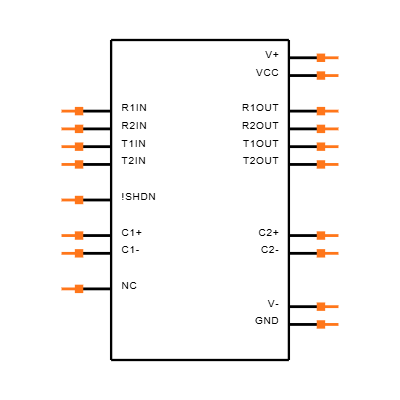 MAX222EWN+ Symbol