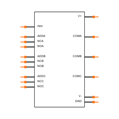 MAX4053AESE+T Symbol