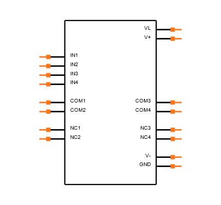 MAX4601CWE+ Symbol