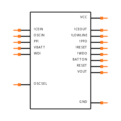 MAX691AEUE+ Symbol