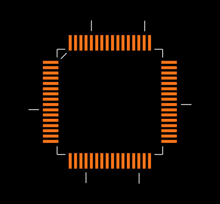 AT32UC3B0256-A2UR Footprint