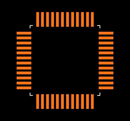 AT32UC3L032-AUR Footprint