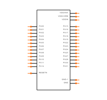 ATSAMC21E15A-ANT Symbol