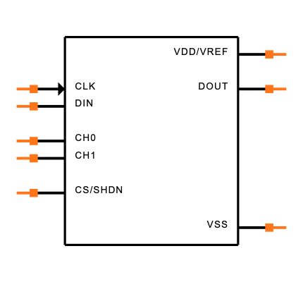 MCP3002-I/MS Symbol