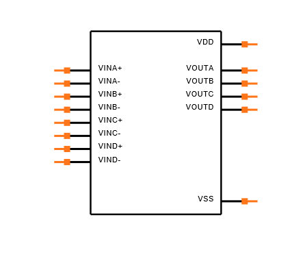 MCP6004-E/SL Symbol