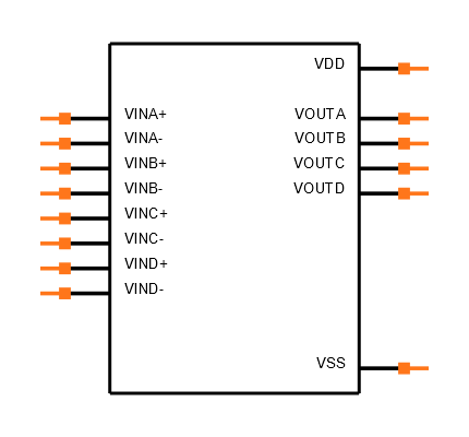 MCP6004T-I/SL Symbol