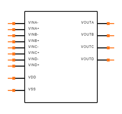MCP6044T-E/ST Symbol