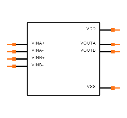 MCP6242-E/P Symbol