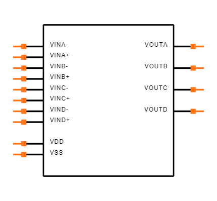 MCP6244-E/P Symbol