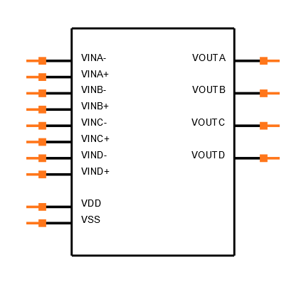 MCP6244T-E/SL Symbol