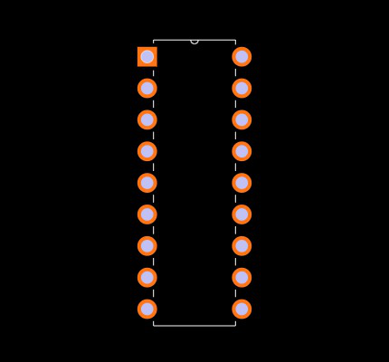 PIC16C54-RC/P Footprint