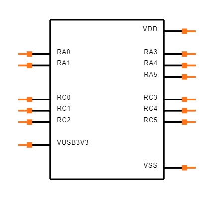 PIC16F1455-I/P Symbol