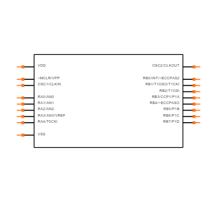 PIC16F716-I/P Symbol