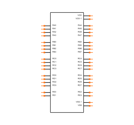 PIC18F47K40-I/P Symbol