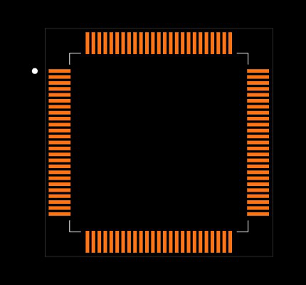PIC32MK1024MCF100-E/PT Footprint