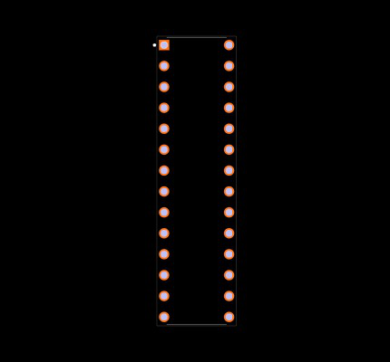 PIC32MX170F256B-50I/SP Footprint