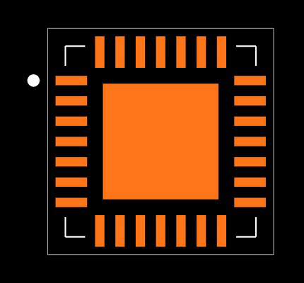 PIC32MX210F016B-I/ML Footprint