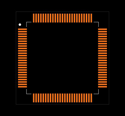 PIC32MX675F512L-80I/PT Footprint