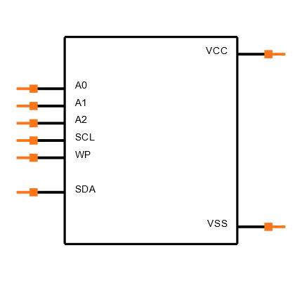 24LC256-I/P Symbol