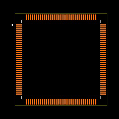 AT32UC3A0256-ALUR Footprint