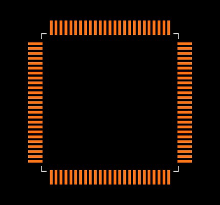 AT32UC3A1512-AUR Footprint