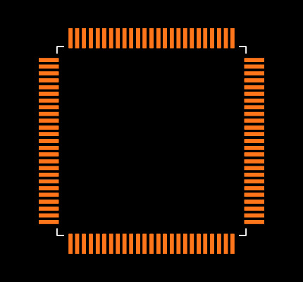 AT32UC3A1512-AUT Footprint