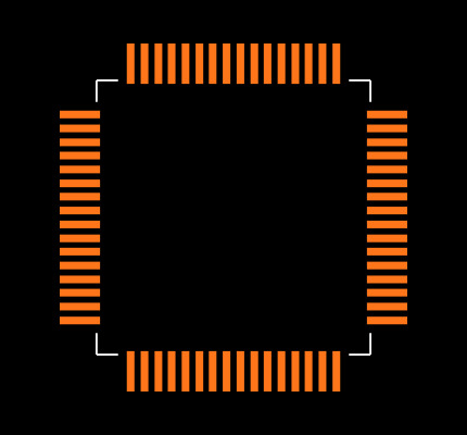 AT32UC3B0256-A2UT Footprint