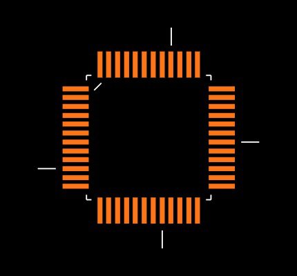 AT32UC3B1128-AUT Footprint