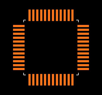 AT32UC3L0256-AUT Footprint