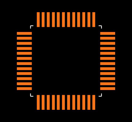AT32UC3L032-AUR Footprint