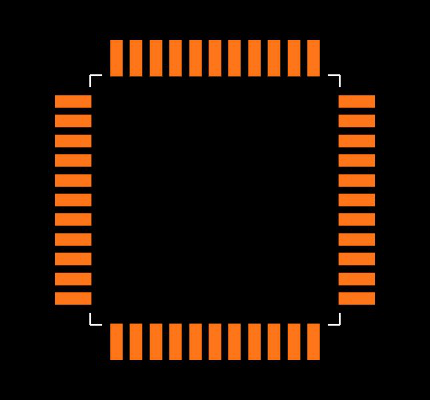 ATMEGA644A-AU Footprint